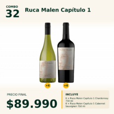 Combo 32 Ruca Malen Capítulo 1: Chardonnay x6 + Cab. Sauv. x6